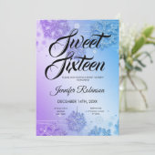 Invitation Douceur d'hiver Turquoise et violette 16 Parties s (Debout devant)