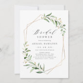 Invitation Douceur dorée géométrique douche de mariée rustiqu (Devant)