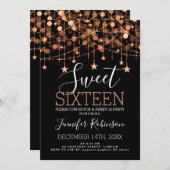 Invitation Douceur en cuivre 16 lumières à cordes étincelante (Devant / Derrière)