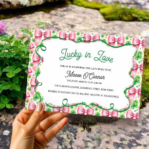 Invitation Douceur et Rubans Roses et Verts pour une Baby Sho