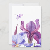 Invitation Douceur florale d'iris violet pour douche de marié (Dos)