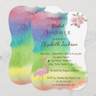 Invitation Douceur Florale Fuschia Fête de Mariage à l'Aquare