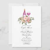Invitation Douceur Florale Rose et Or Tasting de Vin Enterrem (Devant)