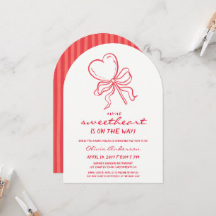 Invitation Douceur rayures sucette Baby Shower