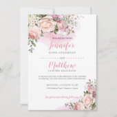 Invitation Douceur rose | Fond rose | Mariage (Devant)