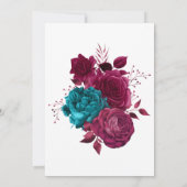 Invitation Douceur turquoise et burgundy Fête de mariage (Dos)