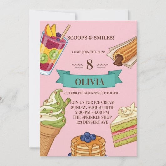 Invitation Douceurs & Brunch Anniversaire (Devant)