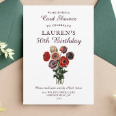 Invitation Douche à bouquet de fleurs par courrier 50e annive