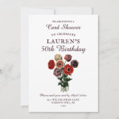 Invitation Douche à bouquet de fleurs par courrier 50e annive (Devant)