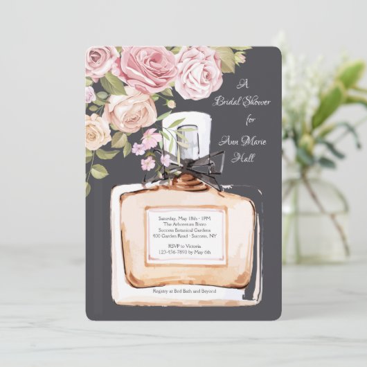 Invitation Douche à bouteille de parfum (Debout devant)