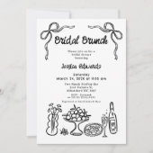 Invitation Douche à brunch pour mariée à main noire en gros (Devant)
