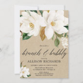 Invitation Douche à bulle à bulle blanche rustique (Devant)