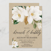 Invitation Douche à bulle à bulle blanche rustique (Devant / Derrière)