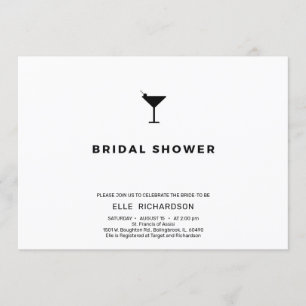 Invitation Douche à cocktails minimaliste moderne et chic