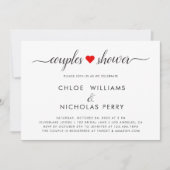 Invitation Douche à coeur rouge simple et élégante (Devant)