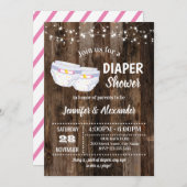 Invitation Douche à couches pour bébé rustique (Devant / Derrière)