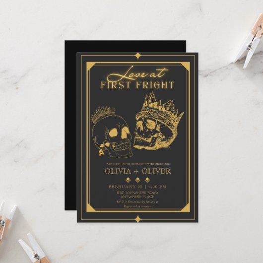 Invitation douche à couple Halloween (Devant/Arrière en situation)