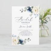 Invitation Douche à fleurs bleues (Debout devant)