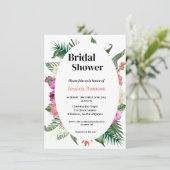 Invitation Douche à fleurs de plage hawaïenne (Debout devant)