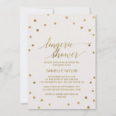 Invitation Douche à lingerie Pois d'or (Devant)