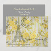 Invitation douche à nage florale de la tour girly paris (Devant / Derrière)