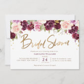 Invitation douche à nageoires fleuries de prune et de pêche p (Devant)