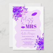 Invitation Douche à nuptiale à cadre ondulé violet chaud boho (Devant)
