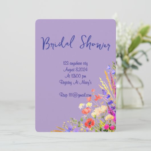 Invitation douche à nuptiale florale botanique (Debout devant)