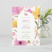 Invitation Douche à nuptiale rose pastel (Debout devant)
