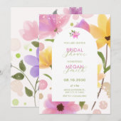 Invitation Douche à nuptiale rose pastel (Devant / Derrière)