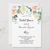 Invitation Douche à nuptiale verte eacalyptus rose-rose (Devant)