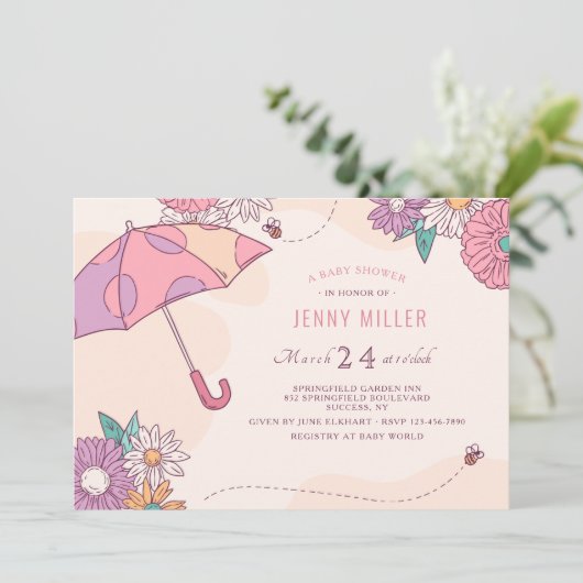 Invitation Douche à ressort (Debout devant)