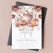 Invitation Douche à thé nuptiale rose Dusty