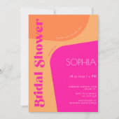 Invitation Douche abstraite chaude rose orangé moderne (Devant)