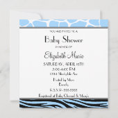 Invitation Douche animale bleue de Copie-Bébé (Dos)