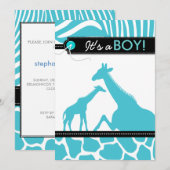 Invitation Douche animale de bébé de safari (Devant / Derrière)