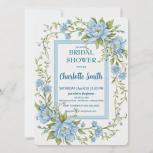 Invitation Douche antique de mariée bleu et blanc Chinoiserie