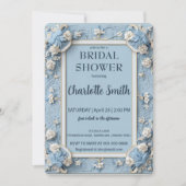 Invitation Douche antique de mariée bleu et blanc Chinoiserie (Devant)