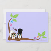 Invitation Douche Arrière - plan Lavande Et Chouettes De Mari (Dos)