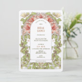 Invitation Douche Art Nouveau Amaryllis pour la future mariée (Debout devant)