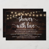 Invitation Douche avec Amour, Fête des mariées rustique (Devant / Derrière)