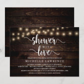 Invitation Douche avec amour, Fête des mariées rustique Céléb (Devant / Derrière)