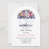 Invitation Douche avec Baby shower Fleurs (Devant)