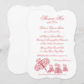 Invitation Douche avec Fête des mariées d'amour (Devant / Derrière)
