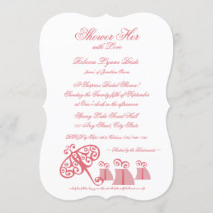 Invitation Douche avec Fête des mariées d'amour