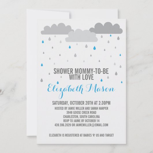 Invitation Douche avec le baby shower d'amour (Devant)