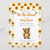 Invitation Douche Ba-Bee Ours Miel Mignon (Devant / Derrière)