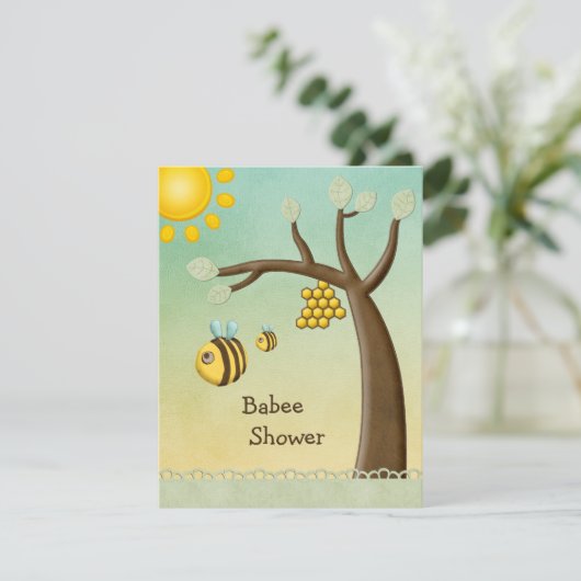 Invitation Douche Bébé, Arbre et Hive (Debout devant)