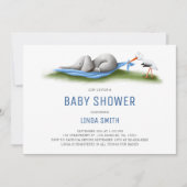 Invitation Douche bébé bébé Eléphant moderne mignonne (Devant)