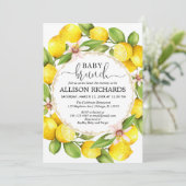 Invitation Douche bébé citron, citrons neutre genre (Debout devant)